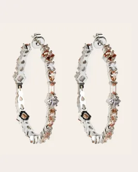 The Adriana champagne earrings - silver plated