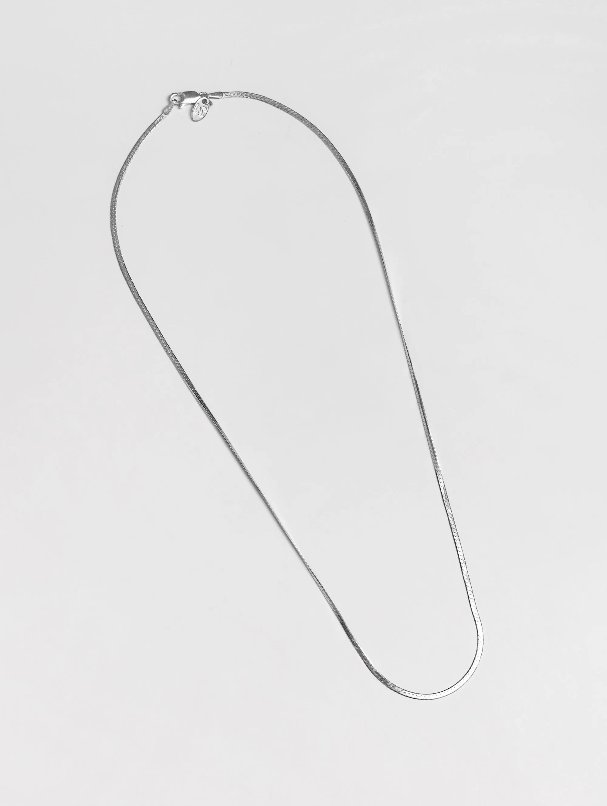 Thin Herringbone Chain in Sterling Silver