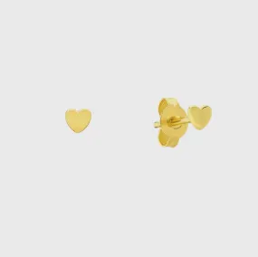 Verona Mini Gold Vermeil Full Heart Stud Earrings