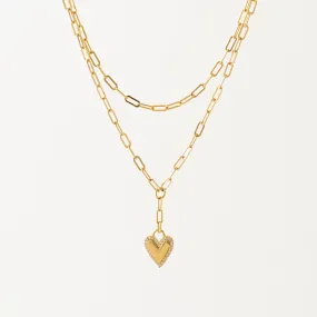 Verona Pave Heart Layered Necklace